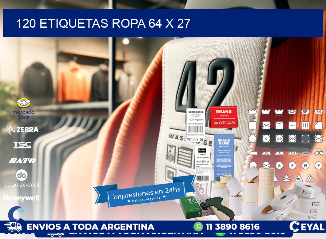 120 ETIQUETAS ROPA 64 x 27