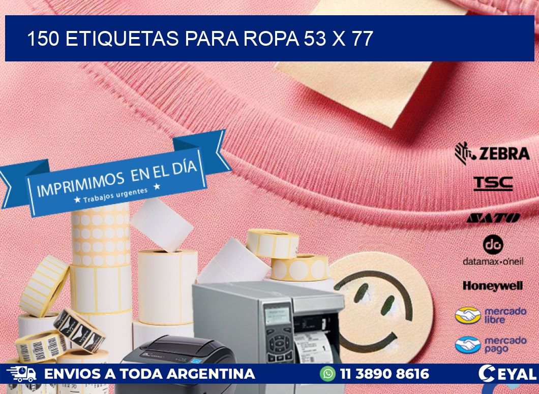 150 ETIQUETAS PARA ROPA 53 x 77