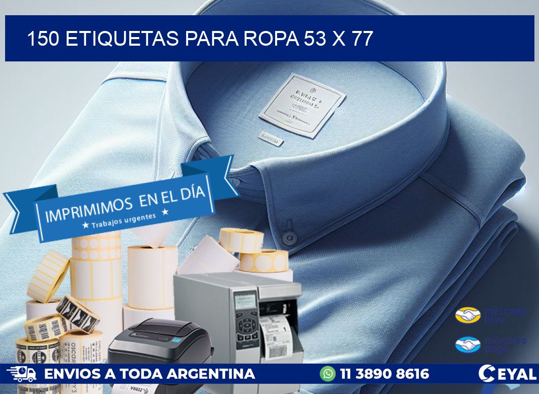 150 ETIQUETAS PARA ROPA 53 x 77