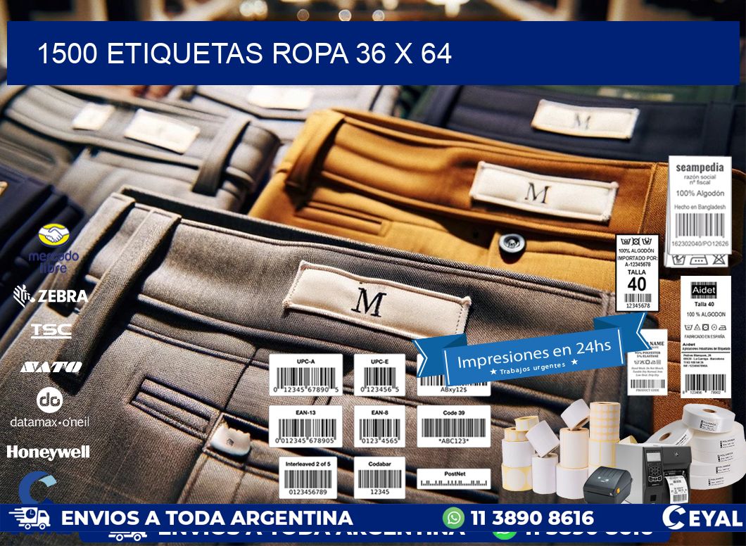 1500 ETIQUETAS ROPA 36 x 64