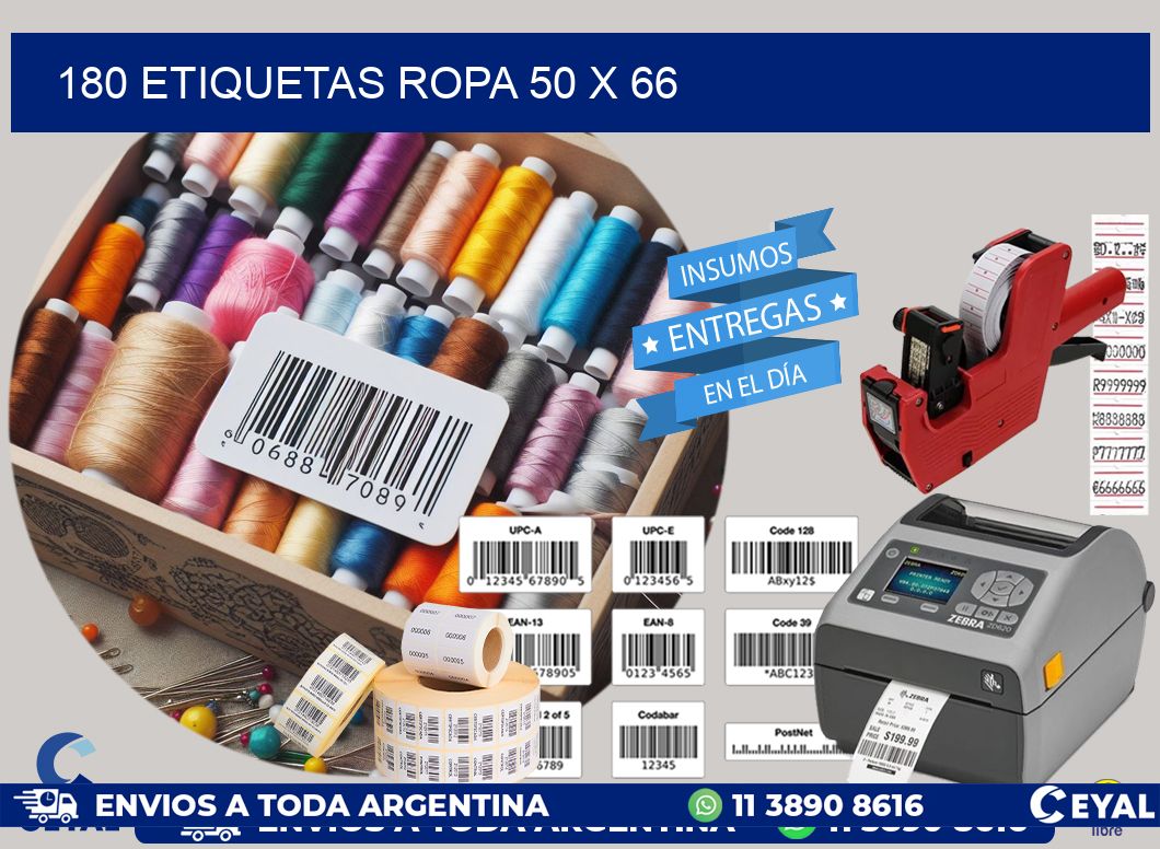 180 ETIQUETAS ROPA 50 x 66