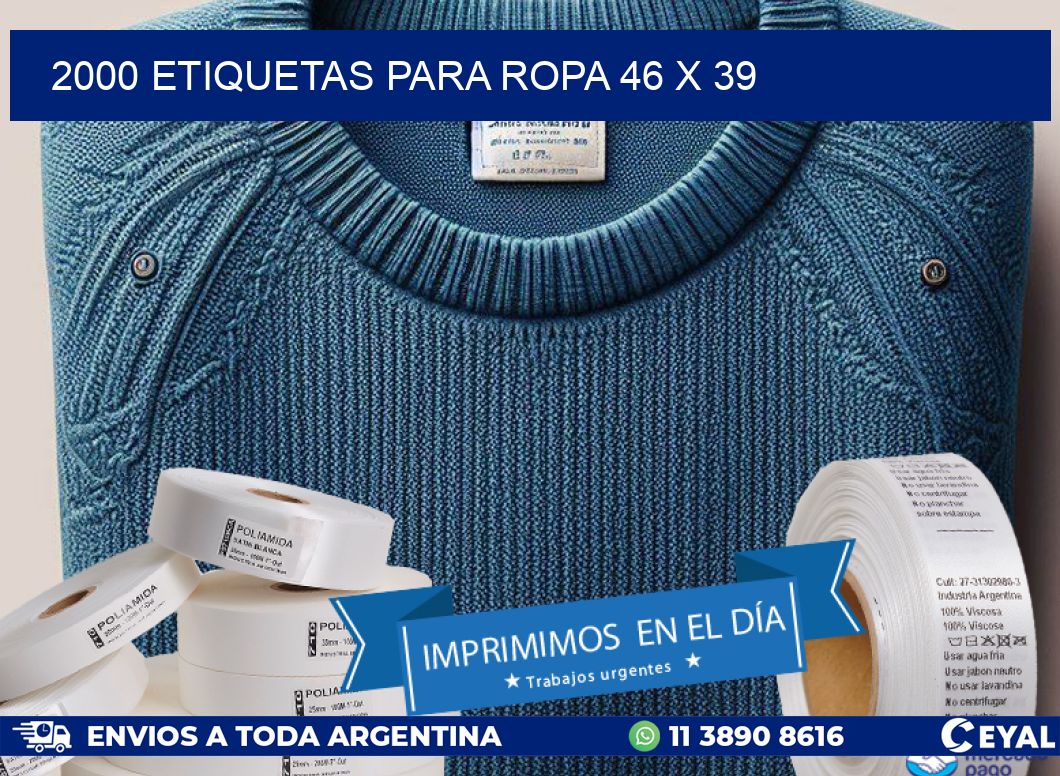 2000 ETIQUETAS PARA ROPA 46 x 39