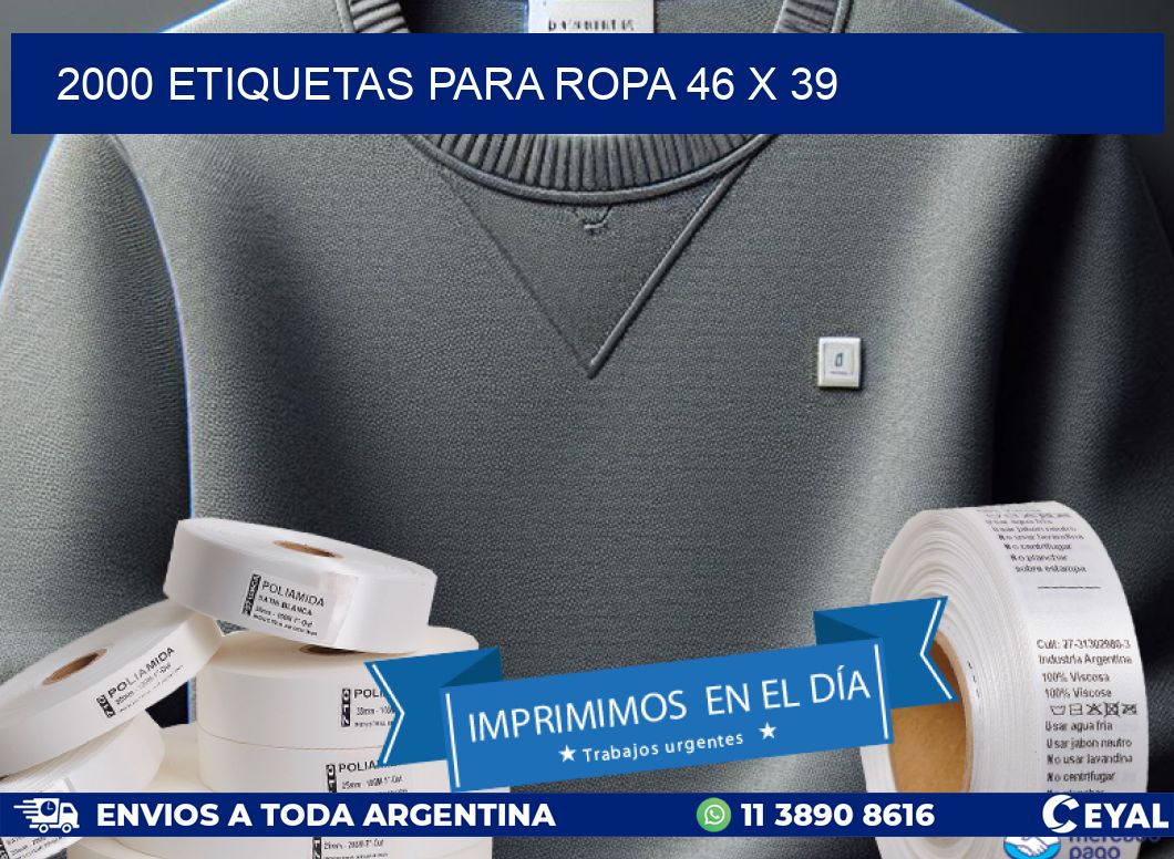 2000 ETIQUETAS PARA ROPA 46 x 39