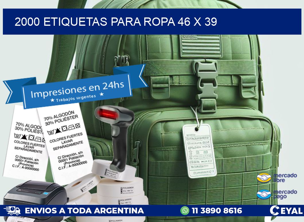 2000 ETIQUETAS PARA ROPA 46 x 39