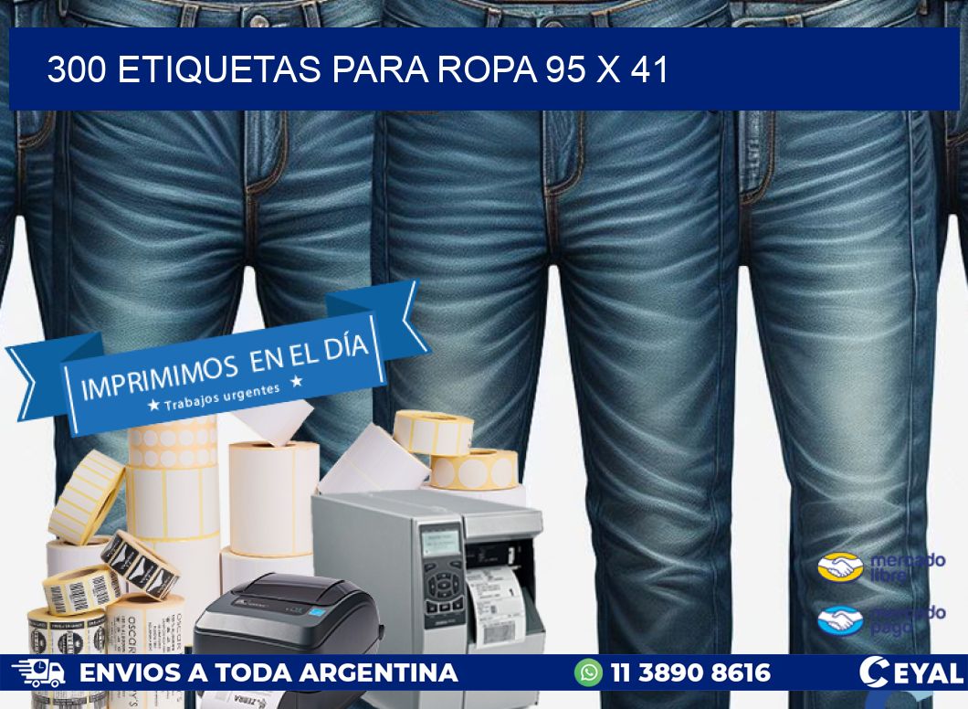 300 ETIQUETAS PARA ROPA 95 x 41