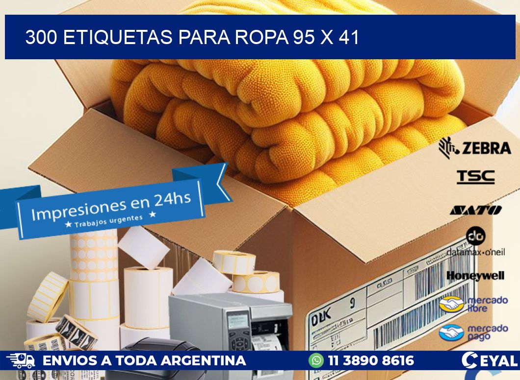 300 ETIQUETAS PARA ROPA 95 x 41