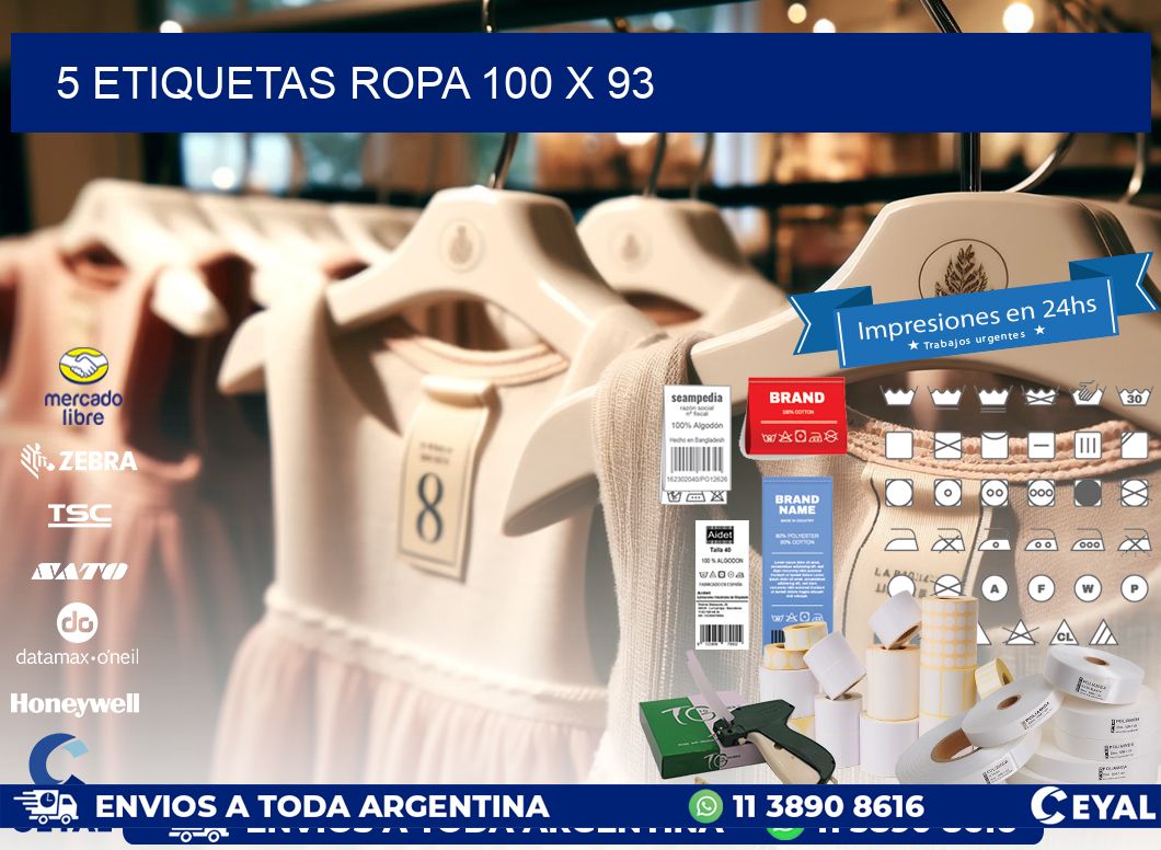 5 ETIQUETAS ROPA 100 x 93