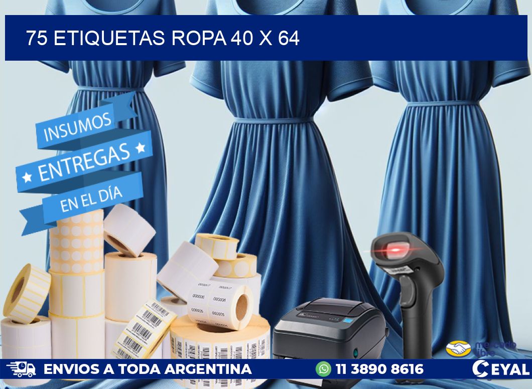 75 ETIQUETAS ROPA 40 x 64