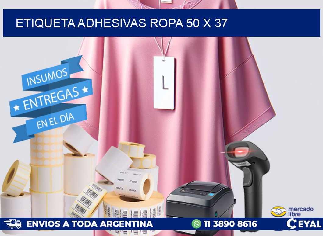 ETIQUETA ADHESIVAS ROPA 50 x 37