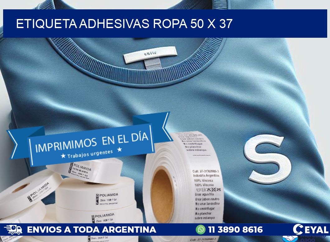 ETIQUETA ADHESIVAS ROPA 50 x 37