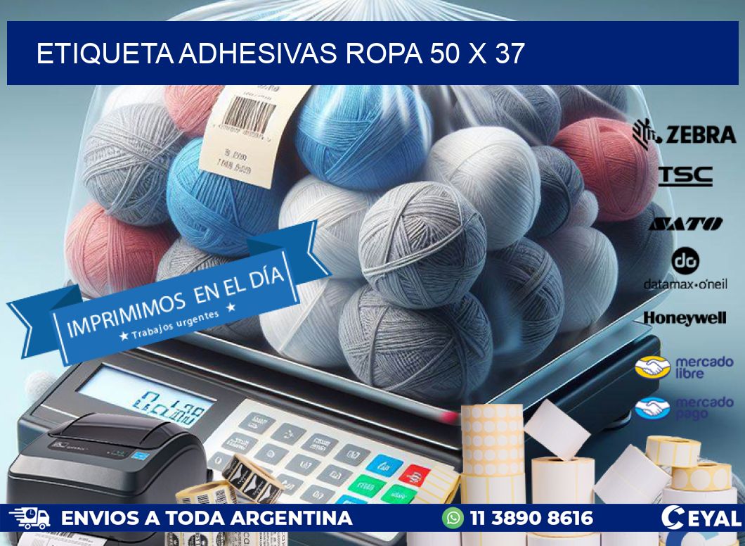 ETIQUETA ADHESIVAS ROPA 50 x 37