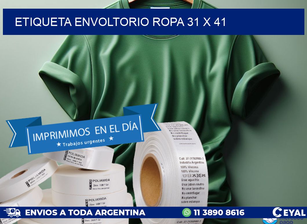 ETIQUETA ENVOLTORIO ROPA 31 x 41