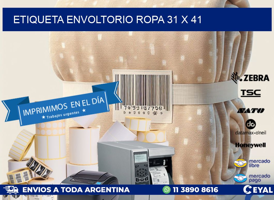 ETIQUETA ENVOLTORIO ROPA 31 x 41