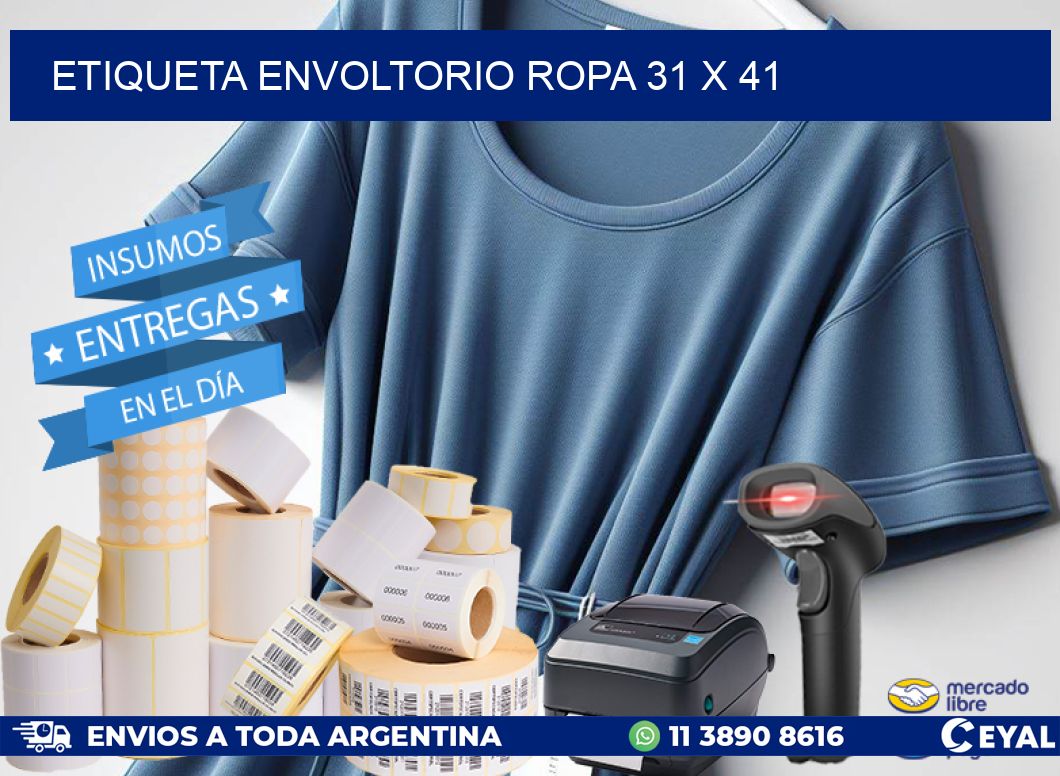 ETIQUETA ENVOLTORIO ROPA 31 x 41