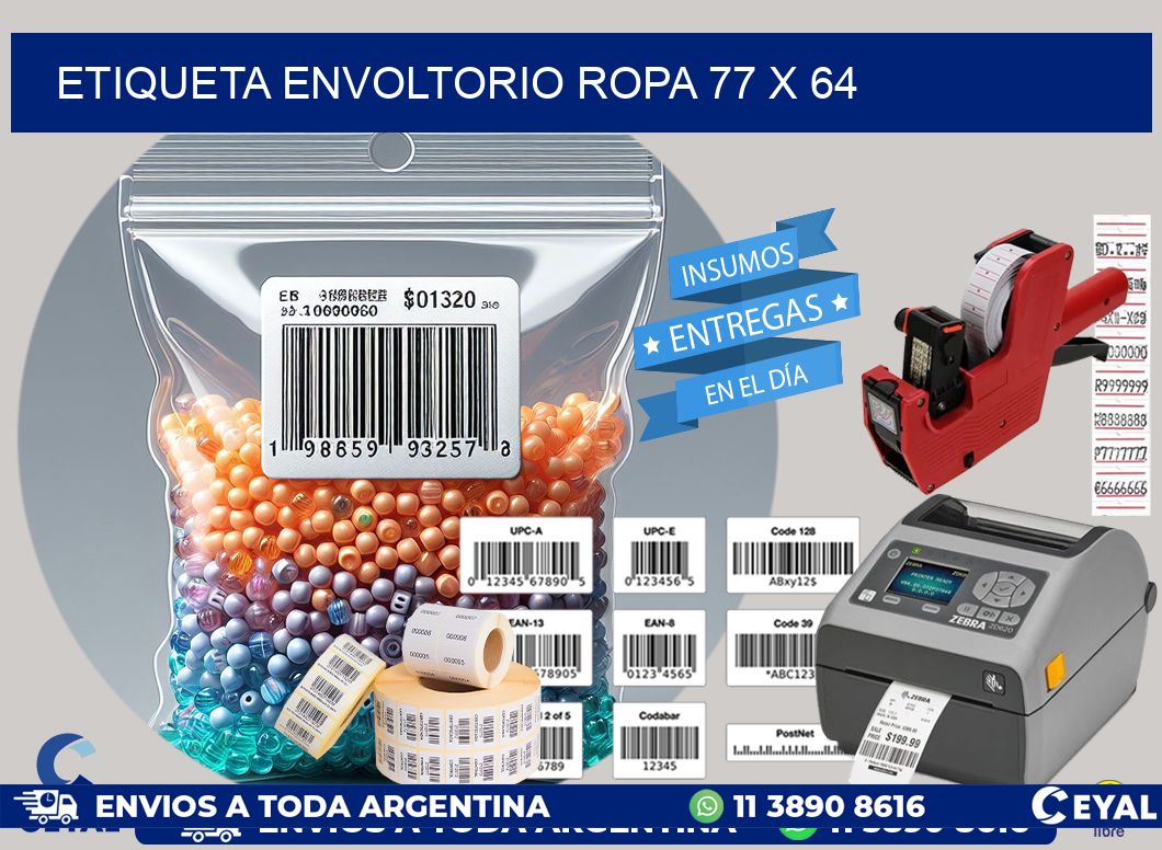 ETIQUETA ENVOLTORIO ROPA 77 x 64