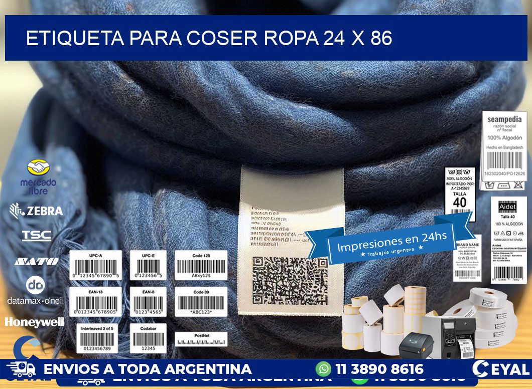 ETIQUETA PARA COSER ROPA 24 x 86