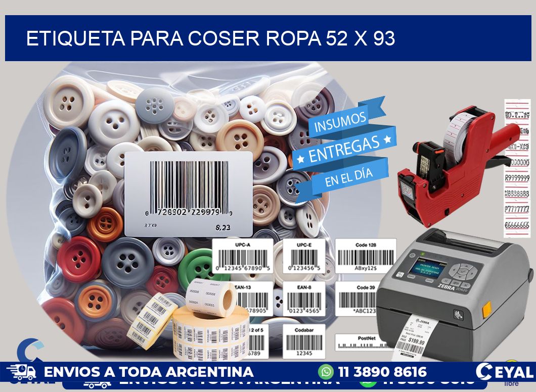 ETIQUETA PARA COSER ROPA 52 x 93