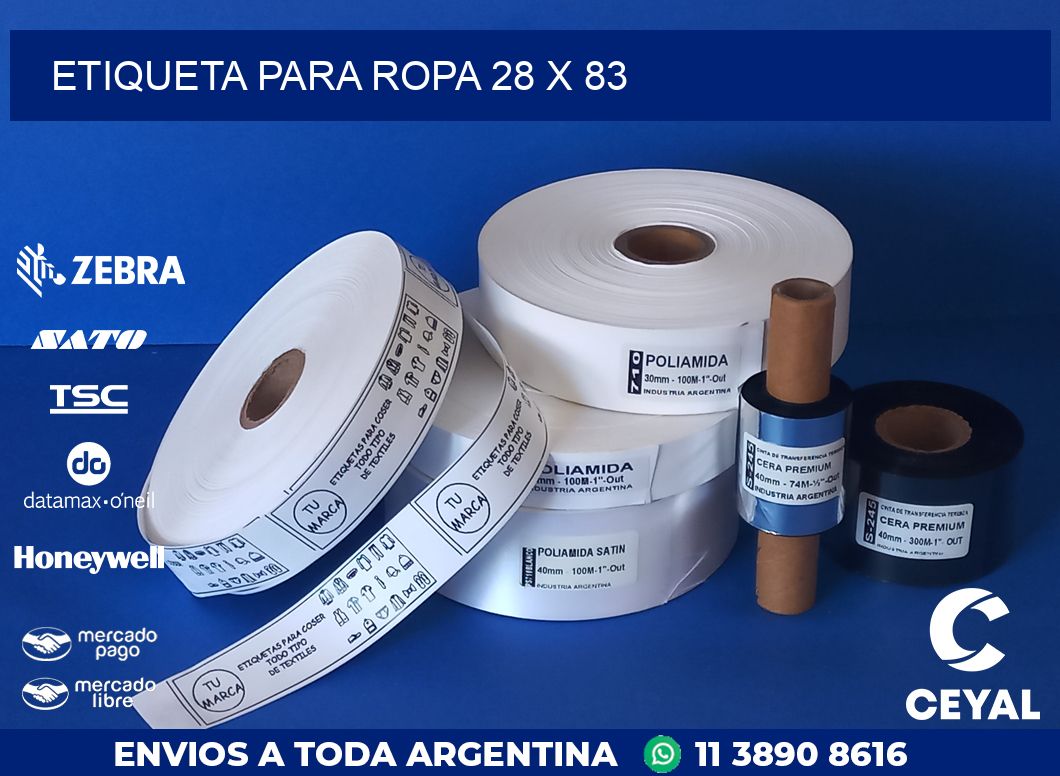 ETIQUETA PARA ROPA 28 x 83