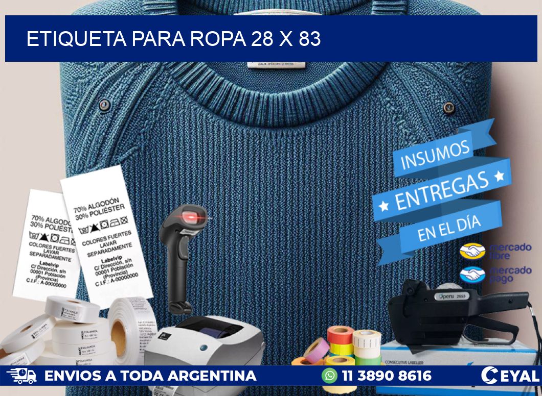 ETIQUETA PARA ROPA 28 x 83