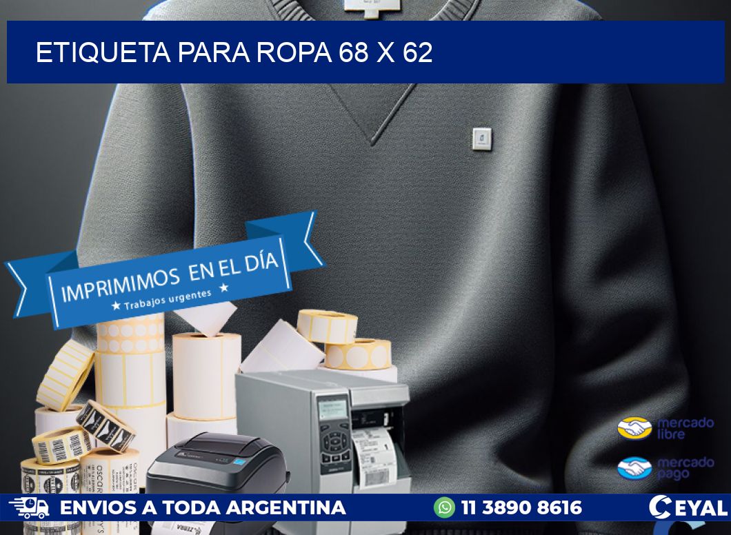 ETIQUETA PARA ROPA 68 x 62