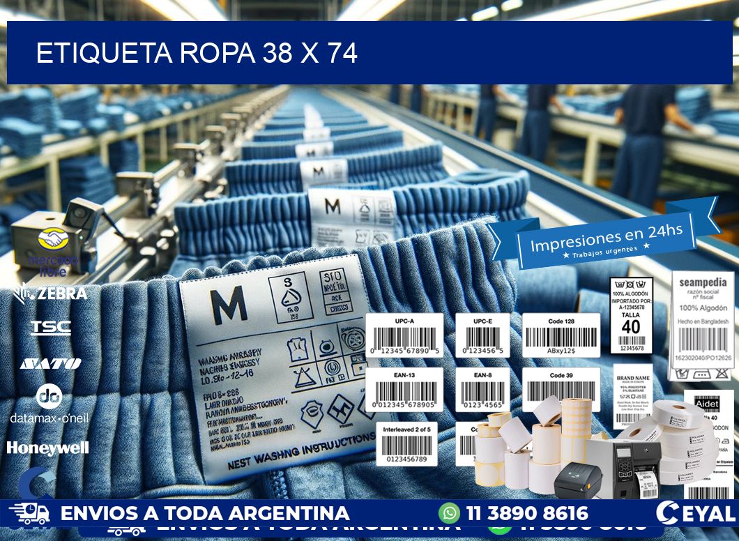 ETIQUETA ROPA 38 x 74