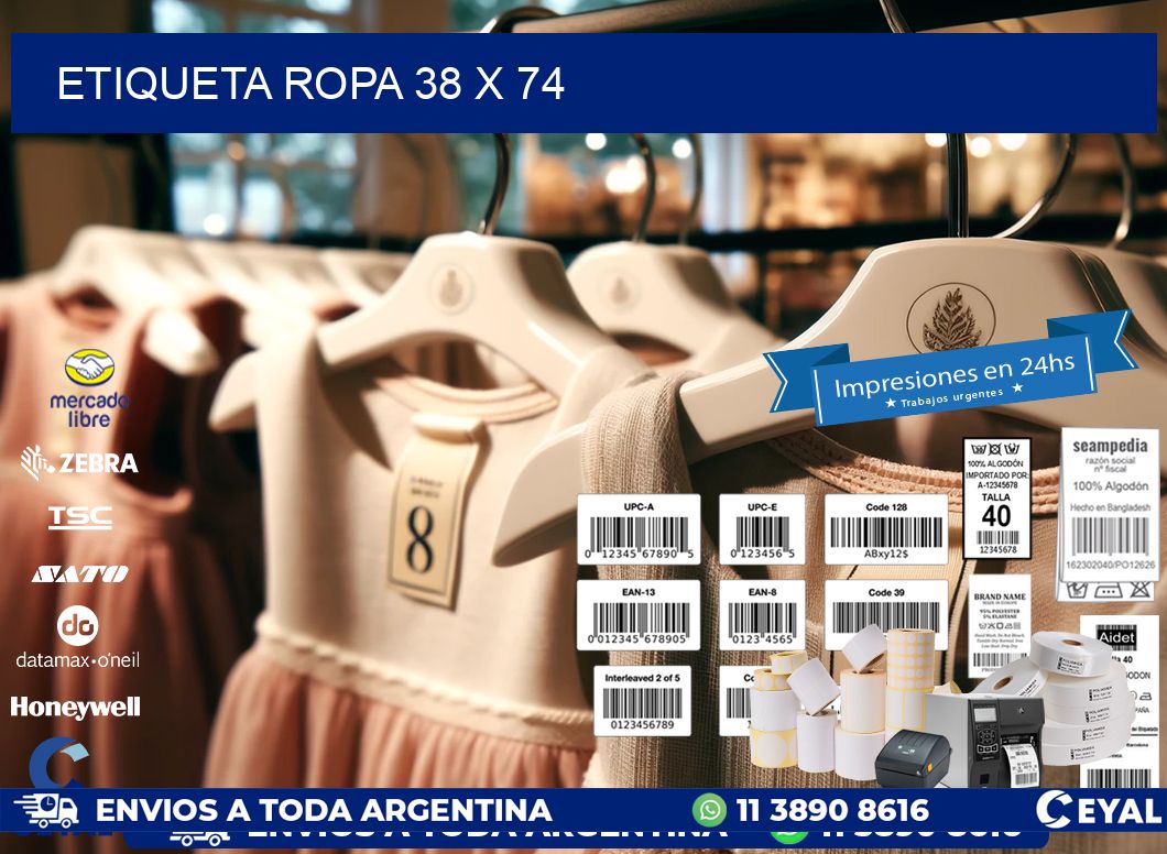 ETIQUETA ROPA 38 x 74