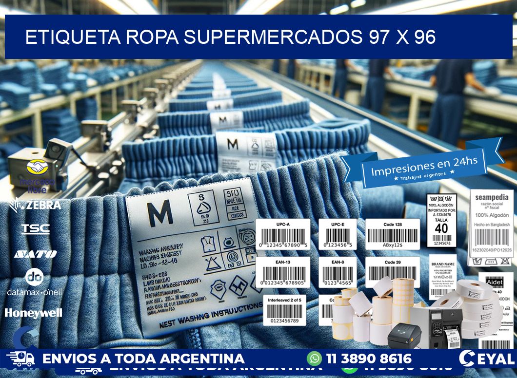 ETIQUETA ROPA SUPERMERCADOS 97 x 96