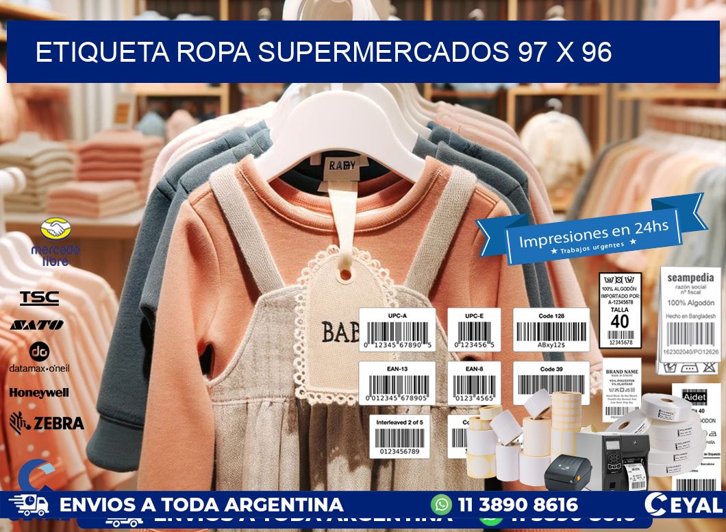 ETIQUETA ROPA SUPERMERCADOS 97 x 96