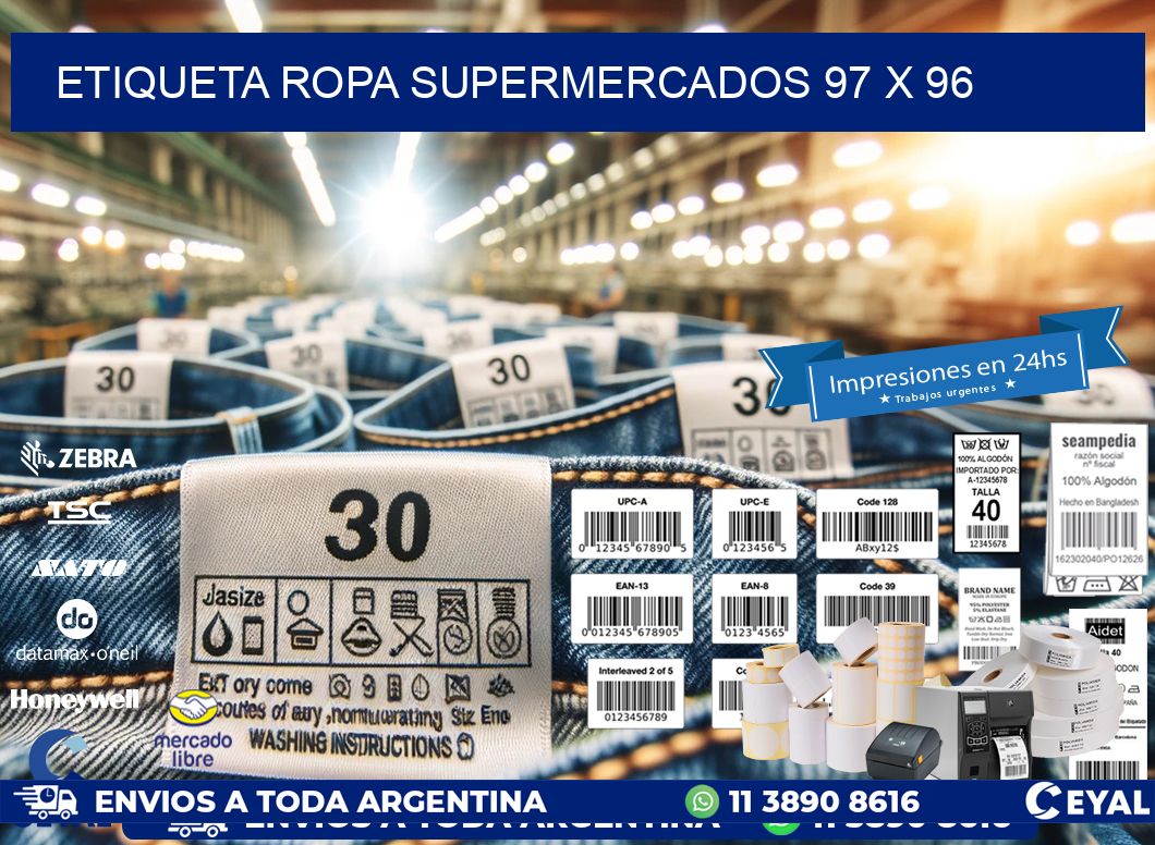 ETIQUETA ROPA SUPERMERCADOS 97 x 96