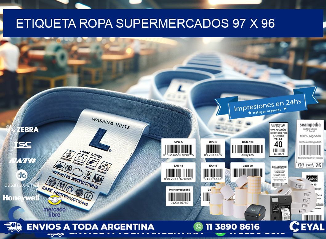 ETIQUETA ROPA SUPERMERCADOS 97 x 96