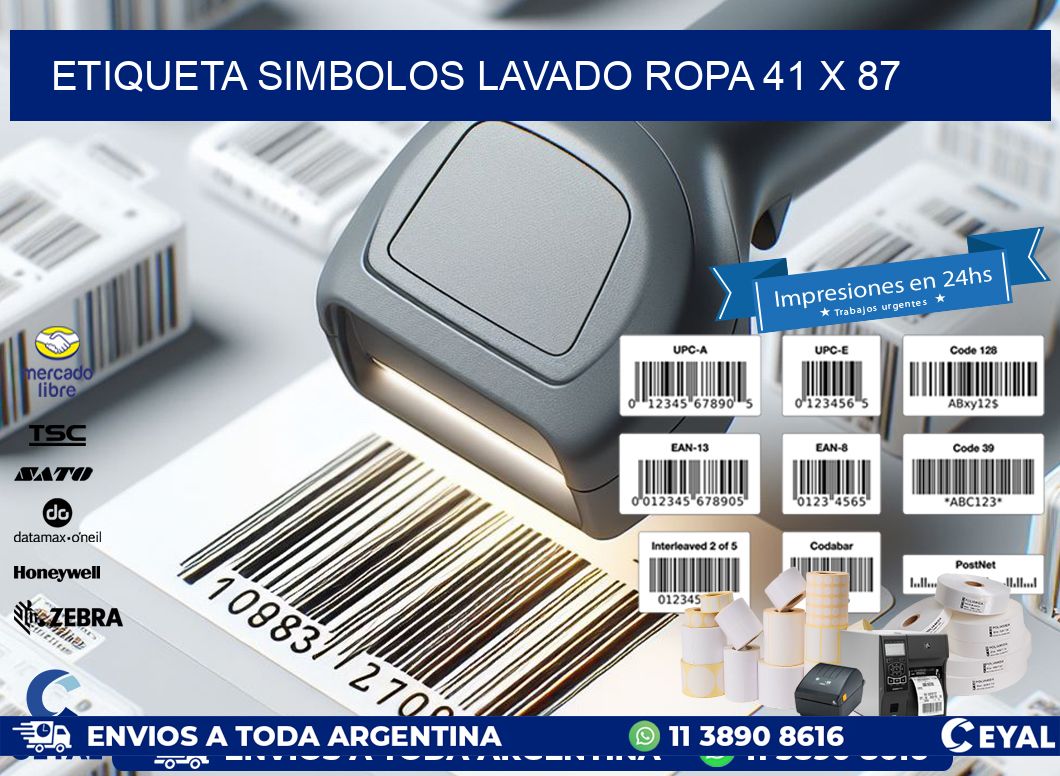 ETIQUETA SIMBOLOS LAVADO ROPA 41 x 87