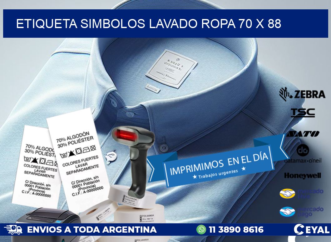 ETIQUETA SIMBOLOS LAVADO ROPA 70 x 88