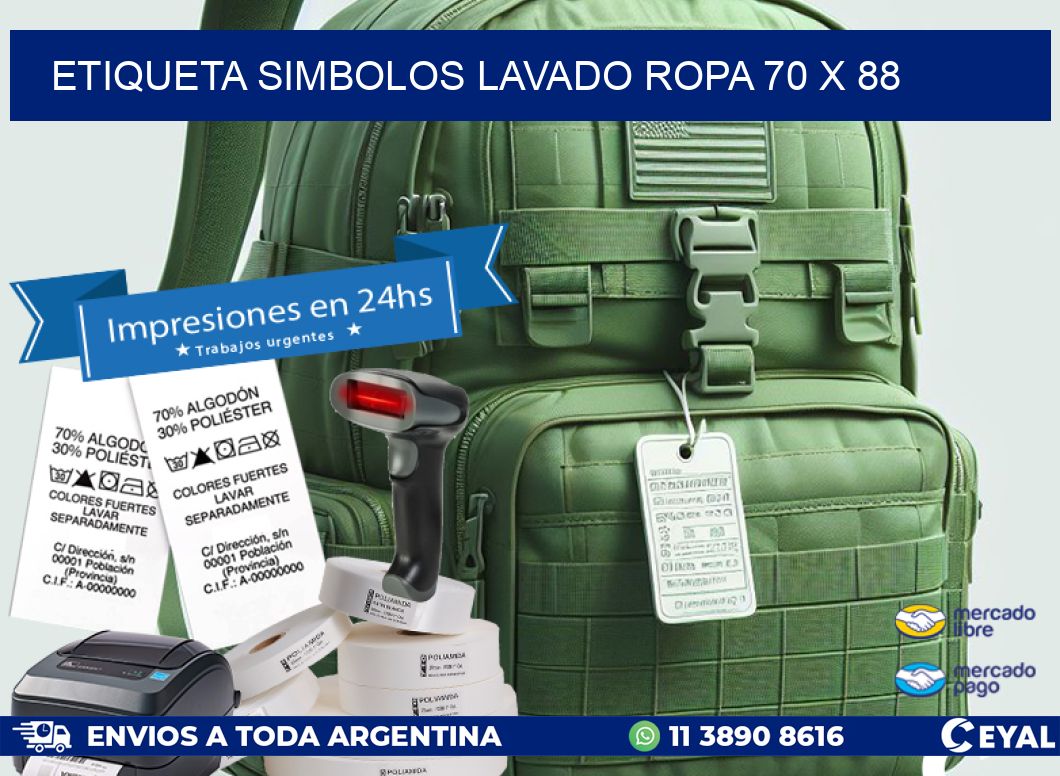 ETIQUETA SIMBOLOS LAVADO ROPA 70 x 88