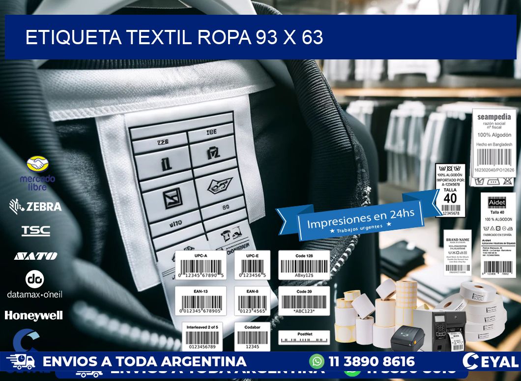 ETIQUETA TEXTIL ROPA 93 x 63