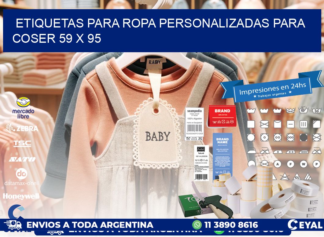 ETIQUETAS PARA ROPA PERSONALIZADAS PARA COSER 59 x 95