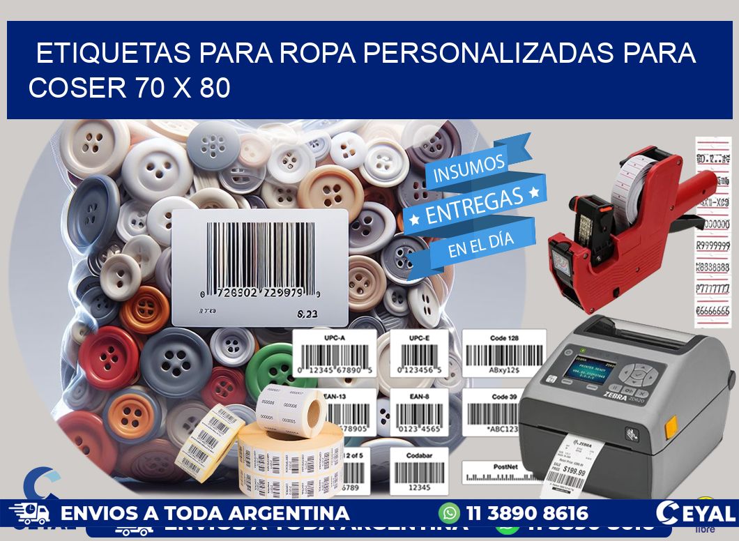 ETIQUETAS PARA ROPA PERSONALIZADAS PARA COSER 70 x 80