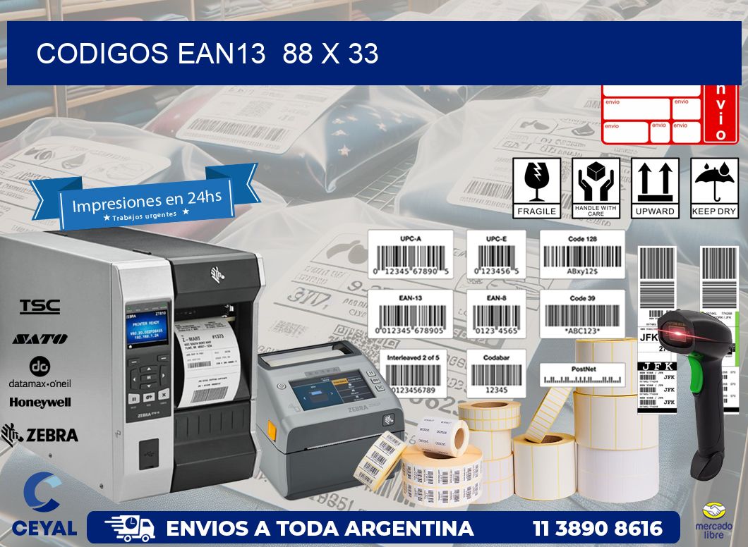 CODIGOS EAN13  88 x 33