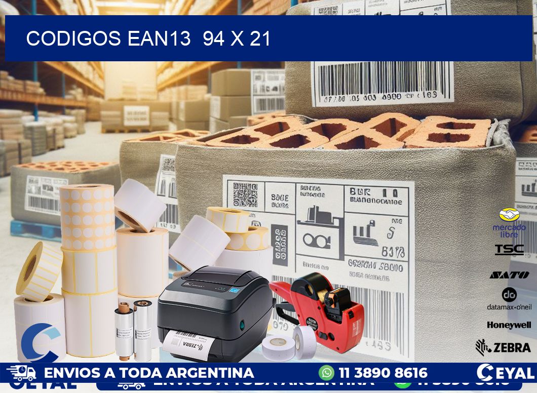 CODIGOS EAN13  94 x 21