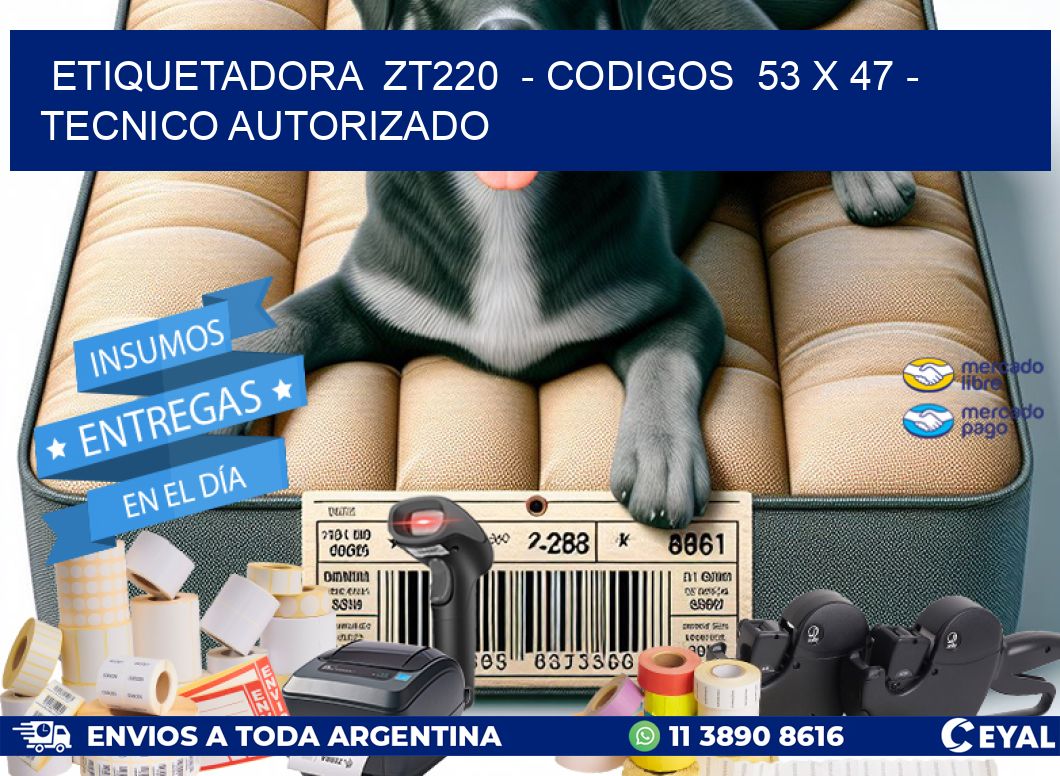 ETIQUETADORA  ZT220  – CODIGOS  53 x 47 – TECNICO AUTORIZADO