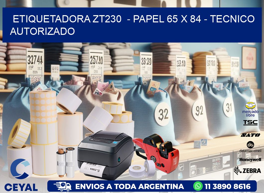 ETIQUETADORA ZT230  - PAPEL 65 x 84 - TECNICO AUTORIZADO