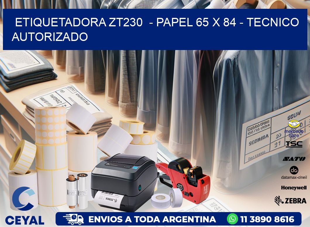 ETIQUETADORA ZT230  – PAPEL 65 x 84 – TECNICO AUTORIZADO