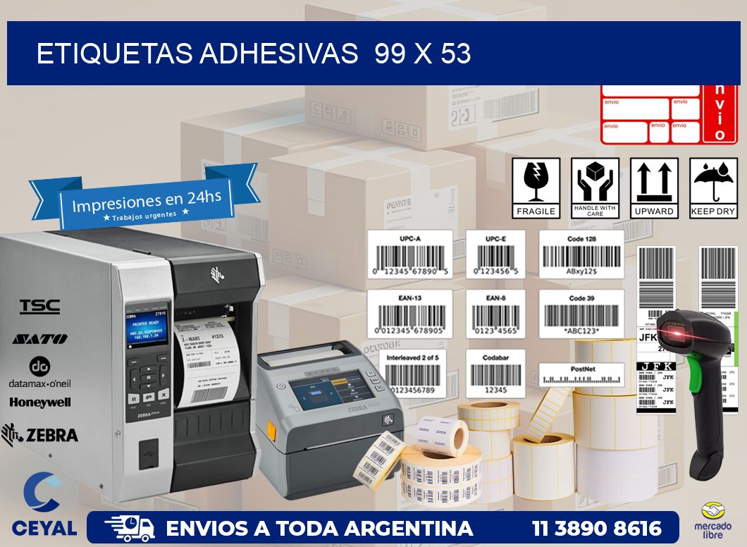 ETIQUETAS ADHESIVAS  99 x 53