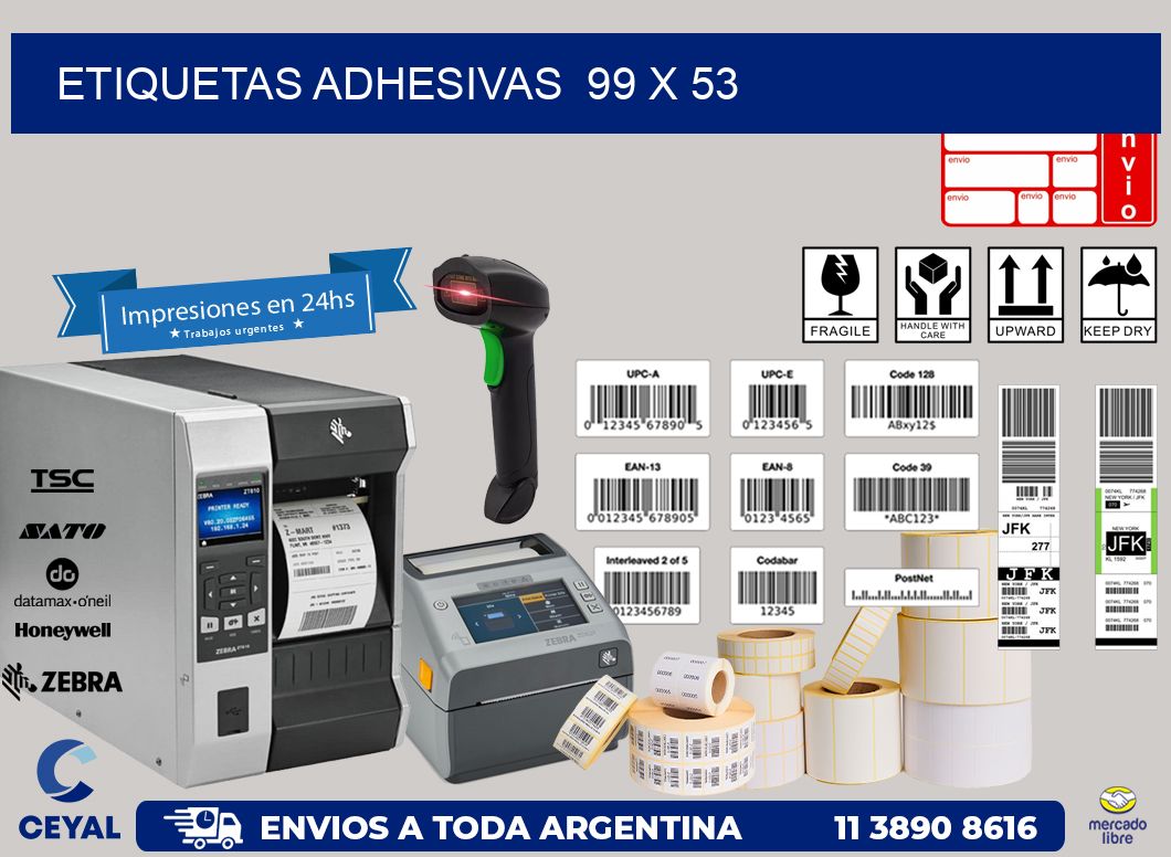 ETIQUETAS ADHESIVAS  99 x 53