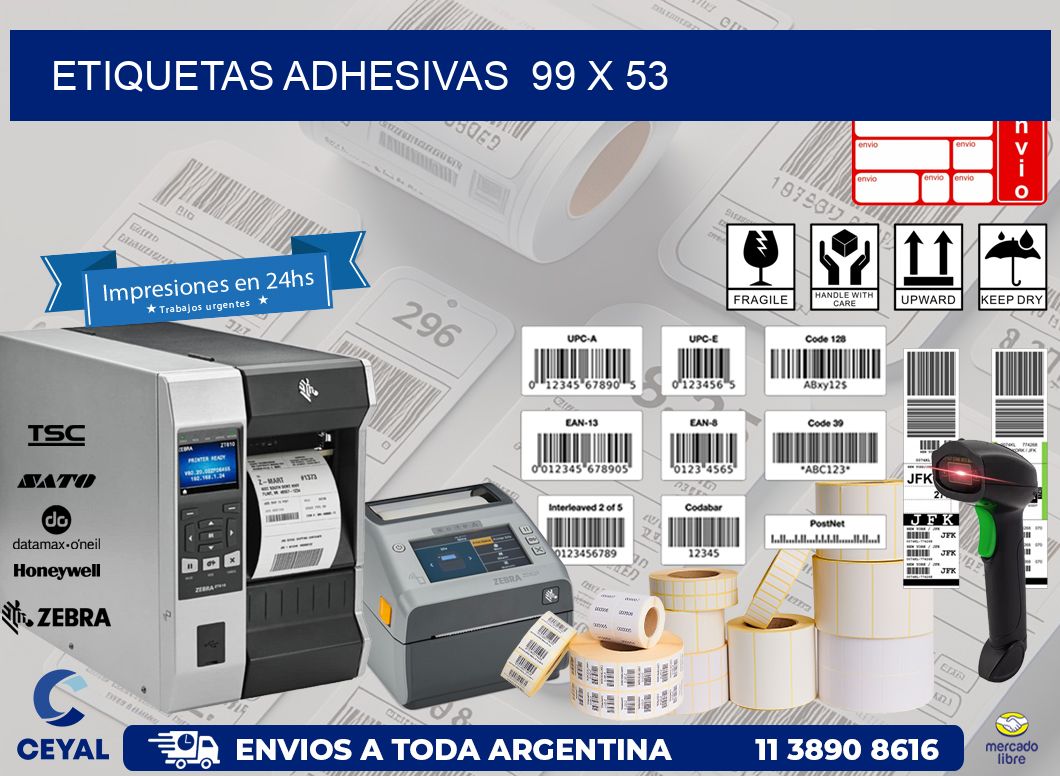 ETIQUETAS ADHESIVAS  99 x 53