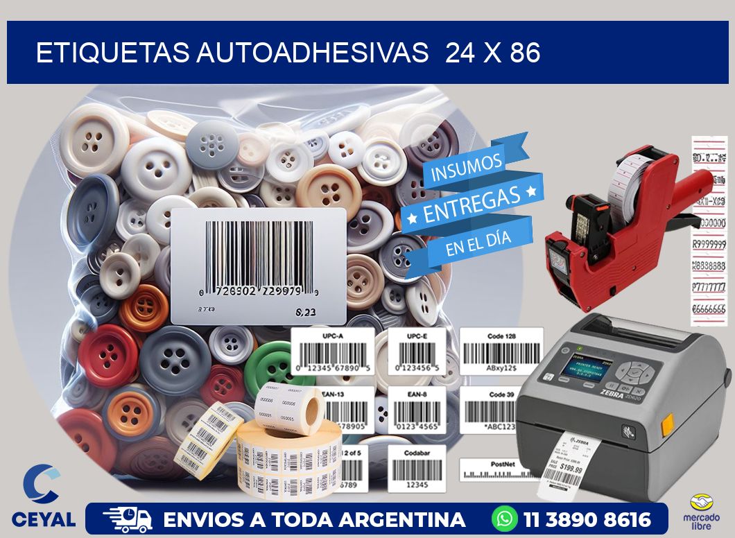 ETIQUETAS AUTOADHESIVAS  24 x 86