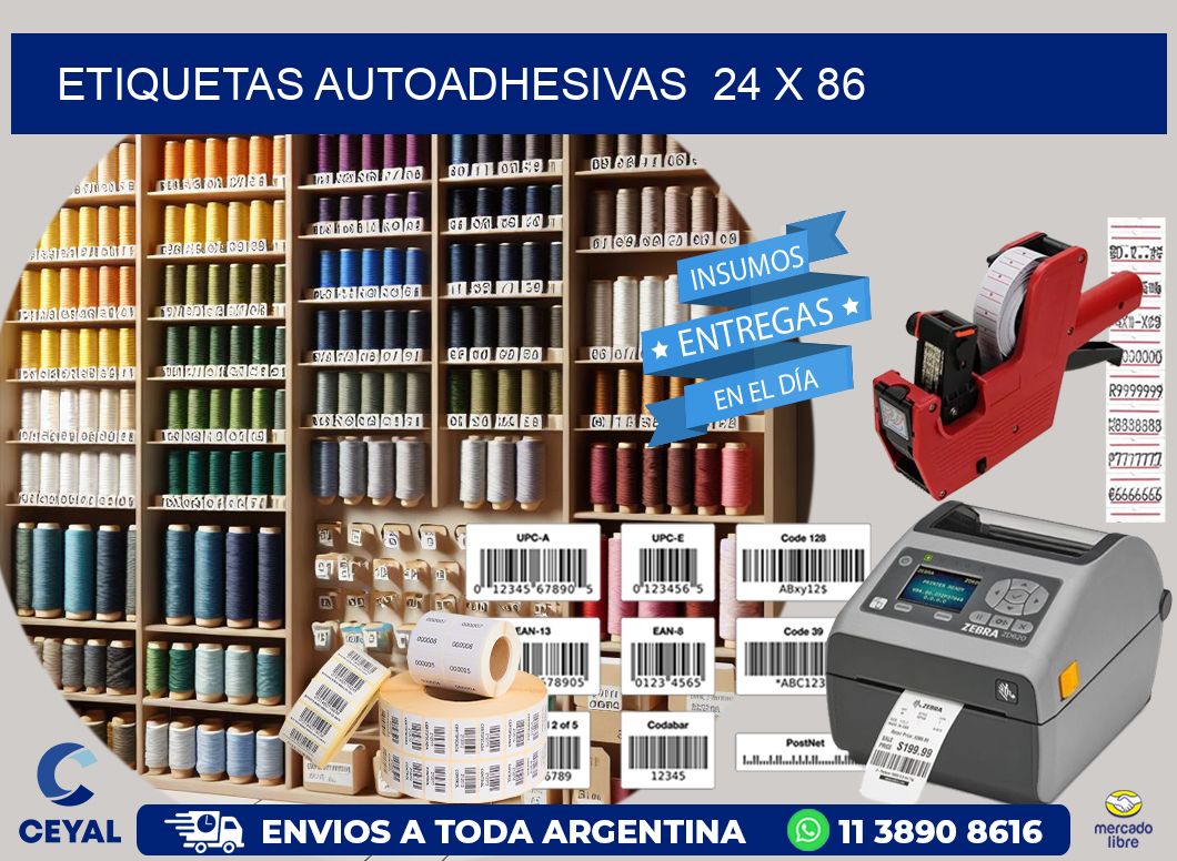 ETIQUETAS AUTOADHESIVAS  24 x 86