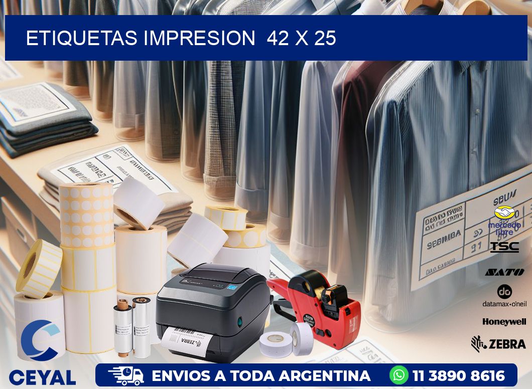 ETIQUETAS IMPRESION  42 x 25