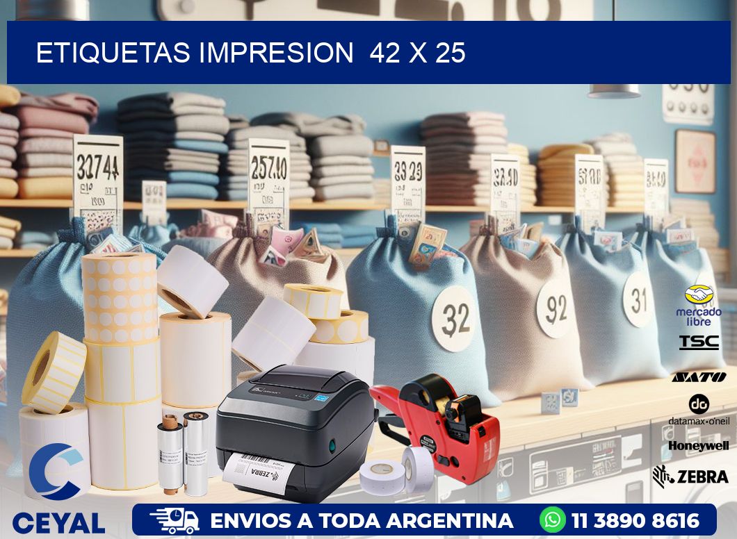 ETIQUETAS IMPRESION  42 x 25