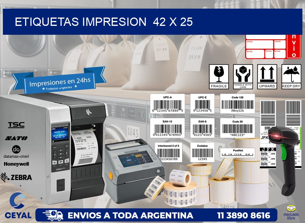 ETIQUETAS IMPRESION  42 x 25