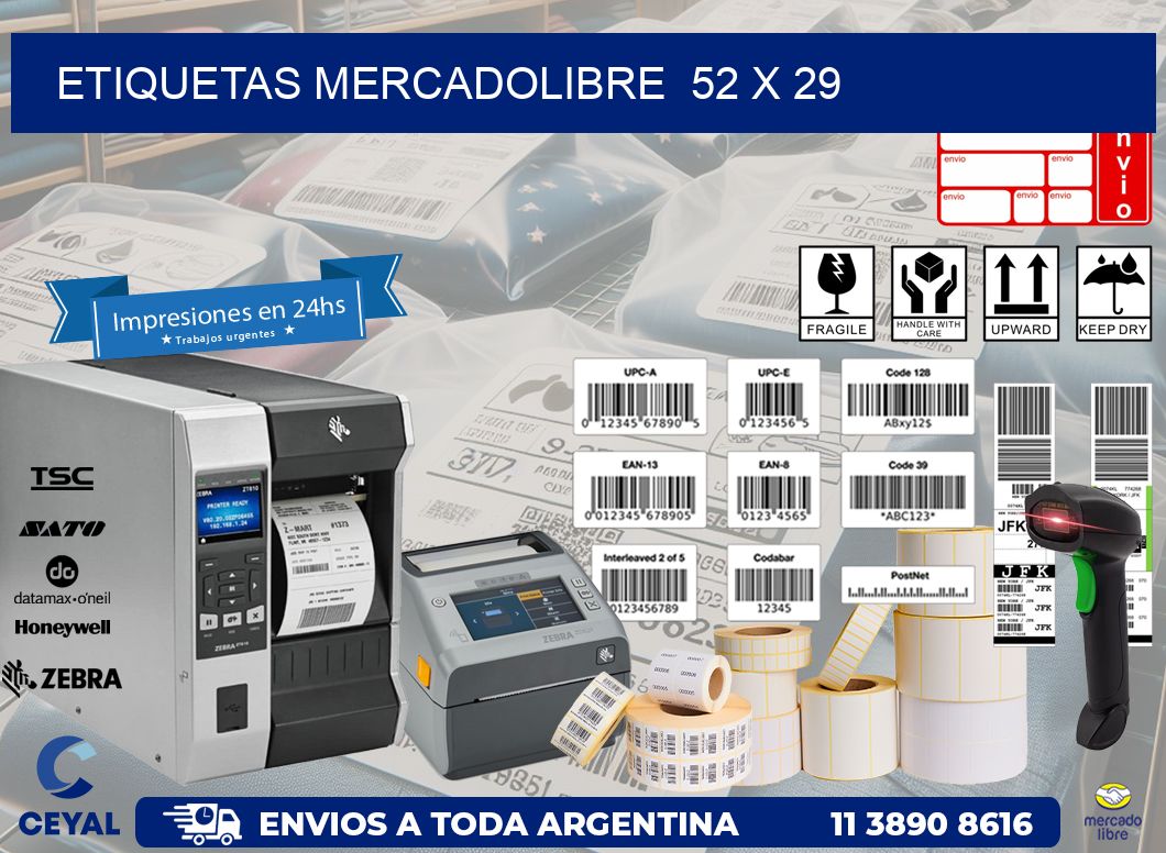 ETIQUETAS MERCADOLIBRE  52 x 29